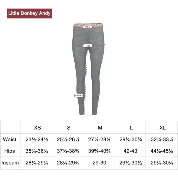 Little Donkey Andy Women's Wool Base Layer,Lightweight Thermal Underwear Tops Winter Long Sleeve Shirts, Quick Dry Wicking