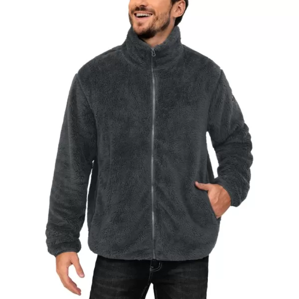 Little Donkey Andy Men's Fleece Jacket, Full Zip Insulation Winter Coat Long Sleeve