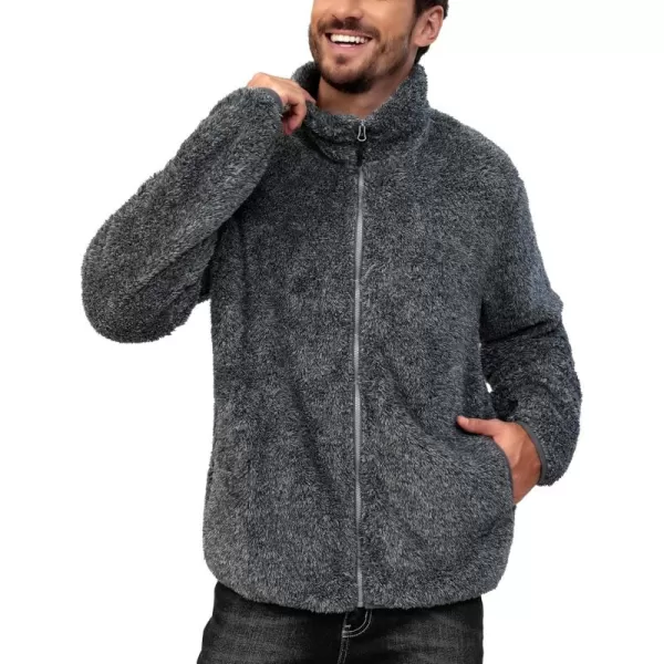 Little Donkey Andy Men's Fleece Jacket, Full Zip Insulation Winter Coat Long Sleeve