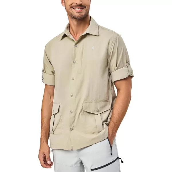 Little Donkey Andy Men's Lightweight Quick Dry Shirts for Hiking Travel Fishing Long Sleeve UPF50 Cargo Pockets