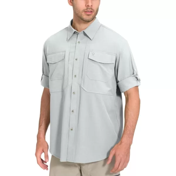 Little Donkey Andy Men's Quick-Dry Stretch Long Sleeve Shirt for Hiking, Travel