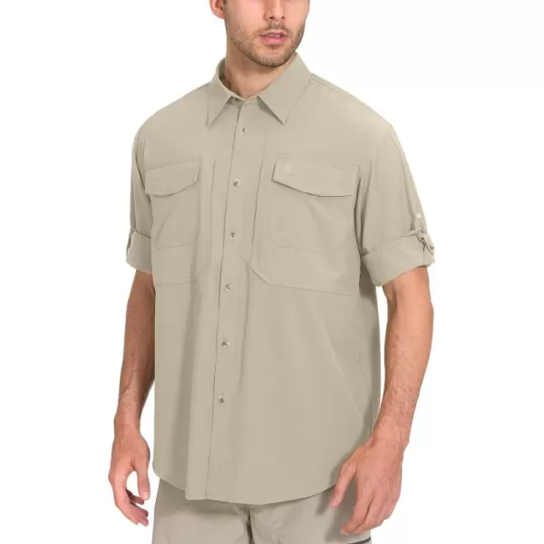 Little Donkey Andy Men's Quick-Dry Stretch Long Sleeve Shirt for Hiking, Travel