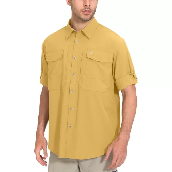 Little Donkey Andy Men's Quick-Dry Stretch Long Sleeve Shirt for Hiking, Travel