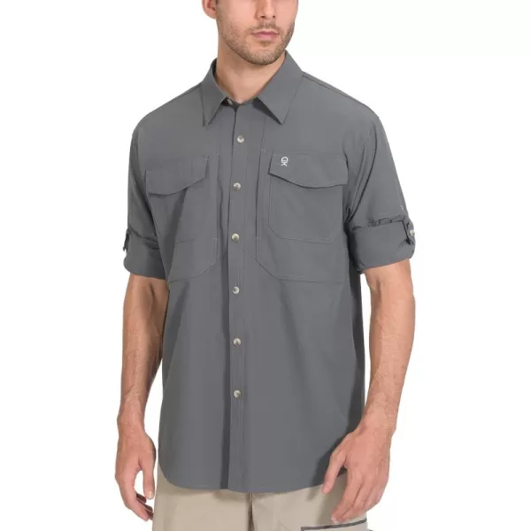 Little Donkey Andy Men's Quick-Dry Stretch Long Sleeve Shirt for Hiking, Travel