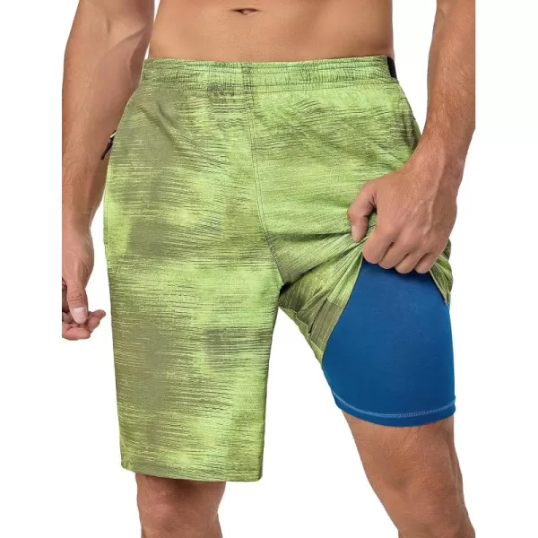 Little Donkey Andy Men's Quick Dry Swim Trunks 9 Inch Stretch Board Shorts with Compression Liner for Beach Sports Casual