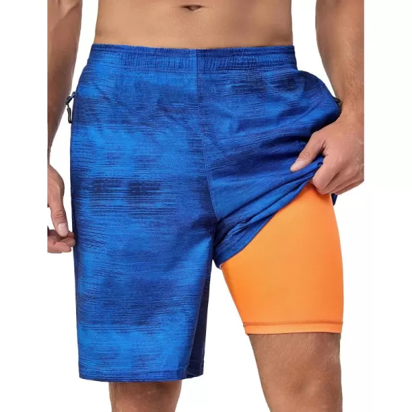 Little Donkey Andy Men's Quick Dry Swim Trunks 9 Inch Stretch Board Shorts with Compression Liner for Beach Sports Casual