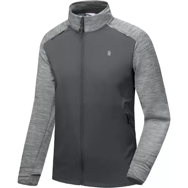 Little Donkey Andy Men's Quick Dry Warm Lightweight Running Jacket Full Zip Thermal Hybrid Thumbholes Golf Track Jacket