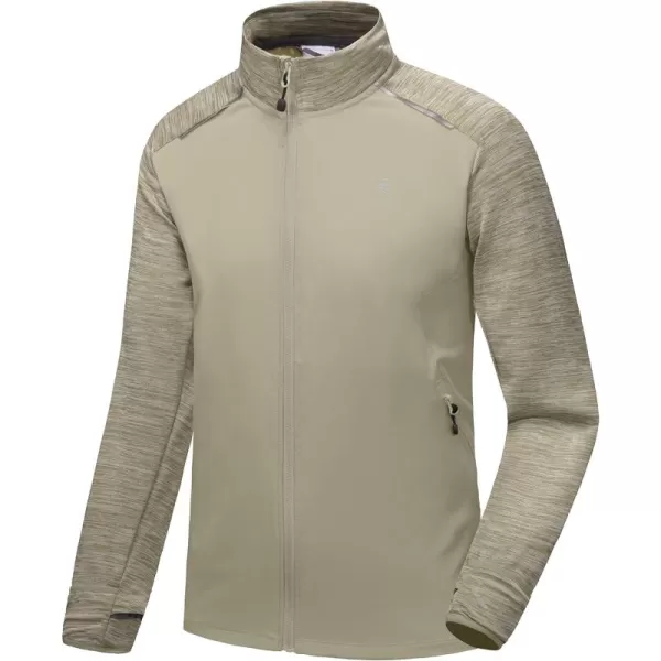 Little Donkey Andy Men's Quick Dry Warm Lightweight Running Jacket Full Zip Thermal Hybrid Thumbholes Golf Track Jacket