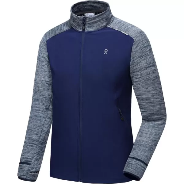 Little Donkey Andy Men's Quick Dry Warm Lightweight Running Jacket Full Zip Thermal Hybrid Thumbholes Golf Track Jacket