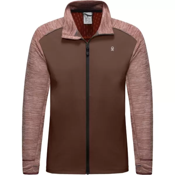 Little Donkey Andy Men's Quick Dry Warm Lightweight Running Jacket Full Zip Thermal Hybrid Thumbholes Golf Track Jacket