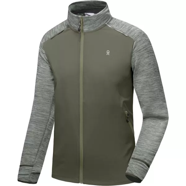Little Donkey Andy Men's Quick Dry Warm Lightweight Running Jacket Full Zip Thermal Hybrid Thumbholes Golf Track Jacket
