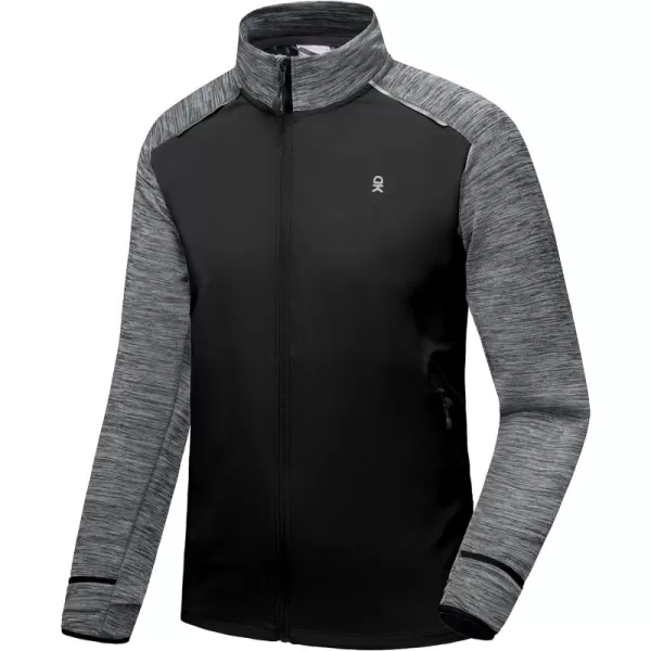 Little Donkey Andy Men's Quick Dry Warm Lightweight Running Jacket Full Zip Thermal Hybrid Thumbholes Golf Track Jacket