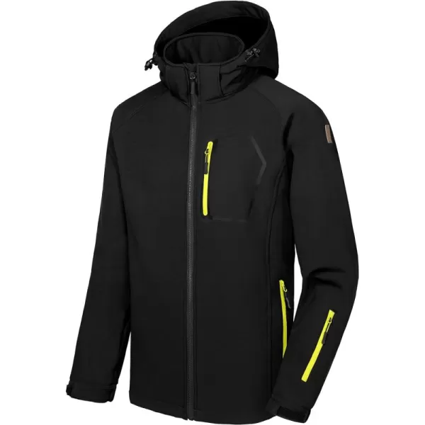 Little Donkey Andy Men's Softshell Hiking Jackets Ski Snow Fleece Lined Lightweight Windproof Water Repellent Removable Hood
