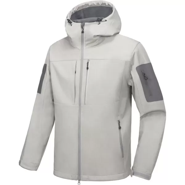 Little Donkey Andy Men's Softshell Jacket with Hood, Fleece Lined Winter Jackets for Hiking, Windproof Water-Repellent