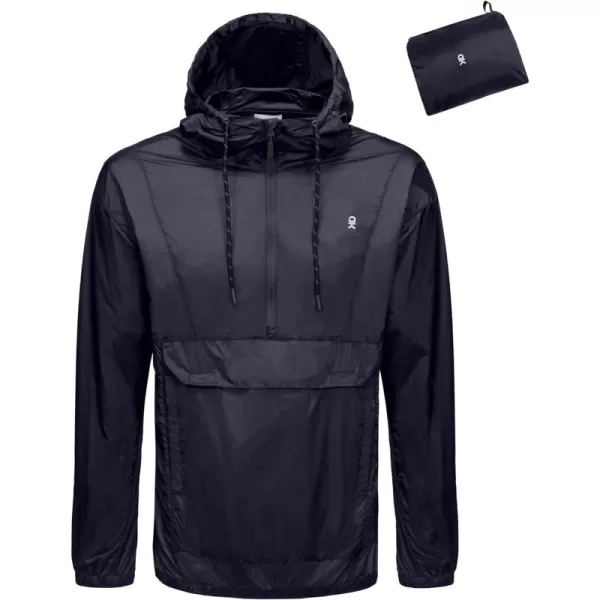 Little Donkey Andy Mens Water-Repellent Windbreaker Packable, Ultra Light Quick-Dry Light Jacket Half Zip Pullover