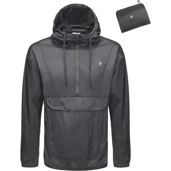 Little Donkey Andy Mens Water-Repellent Windbreaker Packable, Ultra Light Quick-Dry Light Jacket Half Zip Pullover