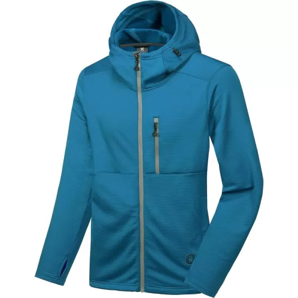 Little Donkey Andy Men's Winter Lightweight Warm Fleece Running Jacket Breathable Hooded Thermal Jacket with Thumb Holes