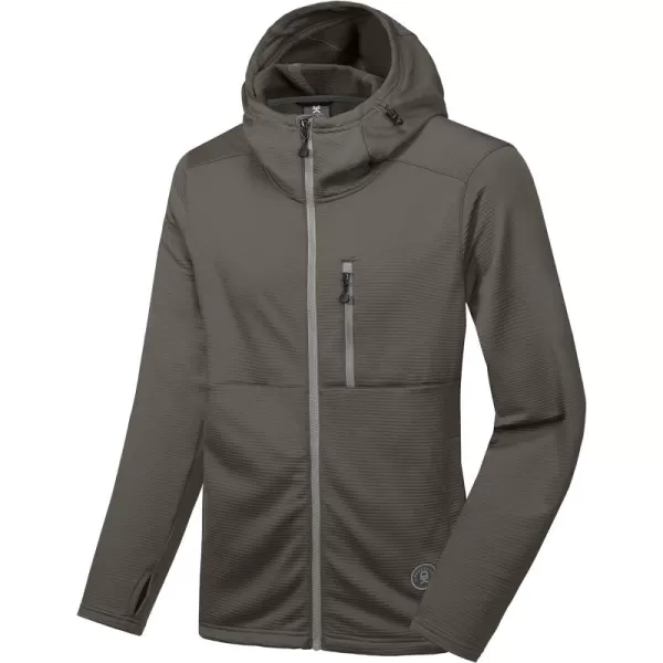 Little Donkey Andy Men's Winter Lightweight Warm Fleece Running Jacket Breathable Hooded Thermal Jacket with Thumb Holes