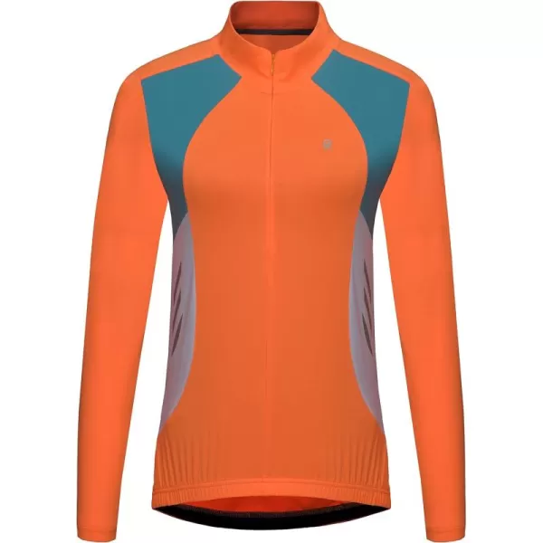 Little Donkey Andy Women's Half Zip Cycling Jerseys Long Sleeve Bike Shirts Running Hiking Breathable 4 Rear Pockets