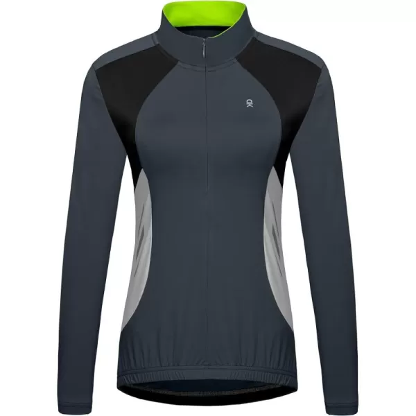 Little Donkey Andy Women's Half Zip Cycling Jerseys Long Sleeve Bike Shirts Running Hiking Breathable 4 Rear Pockets