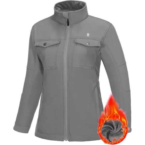 Little Donkey Andy Women's Lightweight Stand Collar Jacket Water Resistant Windbreaker Fleece Lined Warm Coat
