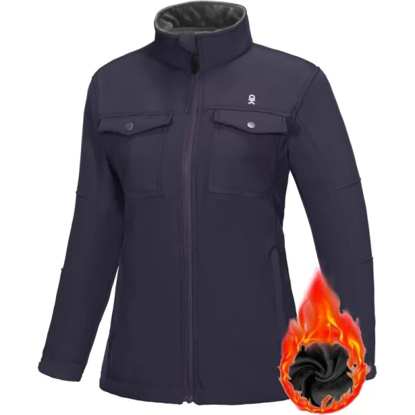 Little Donkey Andy Women's Lightweight Stand Collar Jacket Water Resistant Windbreaker Fleece Lined Warm Coat