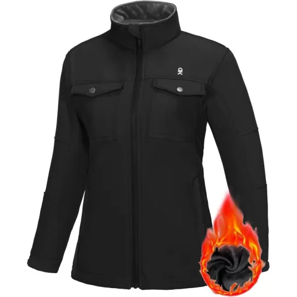 Little Donkey Andy Women's Lightweight Stand Collar Jacket Water Resistant Windbreaker Fleece Lined Warm Coat