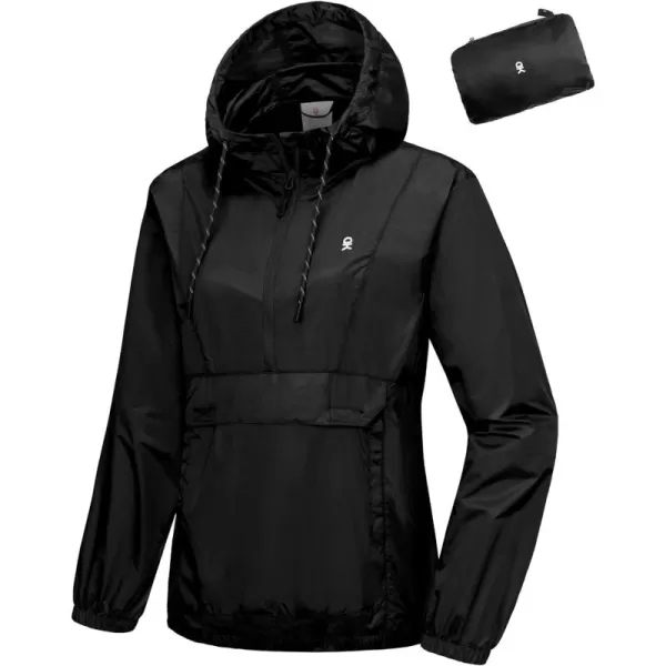 Little Donkey Andy Women's Packable Windbreaker UPF50+, Water-Repellent Half Zip Pullover Light Jacket Quick-Dry