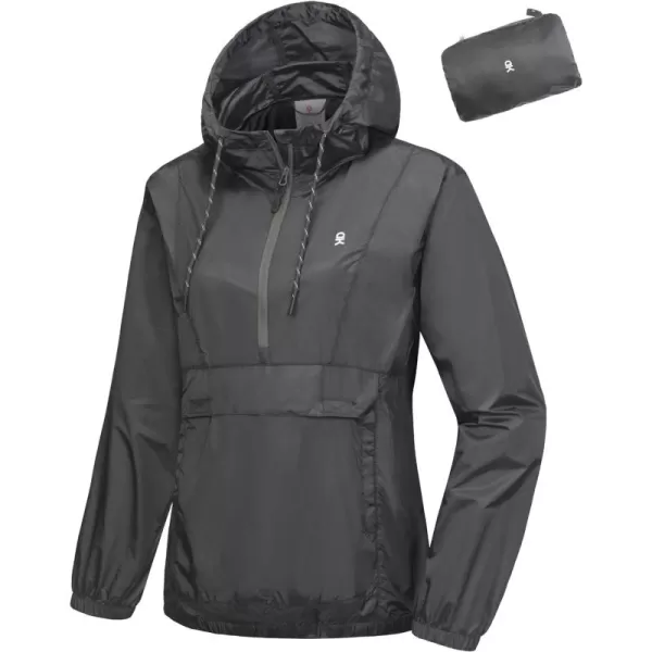 Little Donkey Andy Women's Packable Windbreaker UPF50+, Water-Repellent Half Zip Pullover Light Jacket Quick-Dry