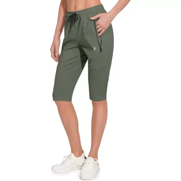 Little Donkey Andy Women's Quick Dry Cool Capri Pants Stretch Lightweight Drawstring Hiking Running Track Workout