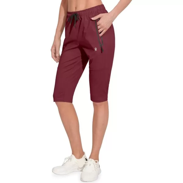Little Donkey Andy Women's Quick Dry Cool Capri Pants Stretch Lightweight Drawstring Hiking Running Track Workout