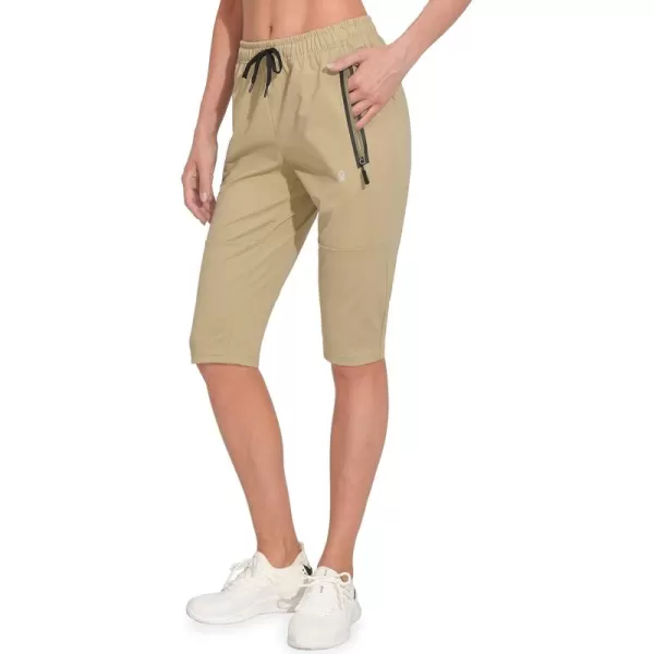 Little Donkey Andy Women's Quick Dry Cool Capri Pants Stretch Lightweight Drawstring Hiking Running Track Workout