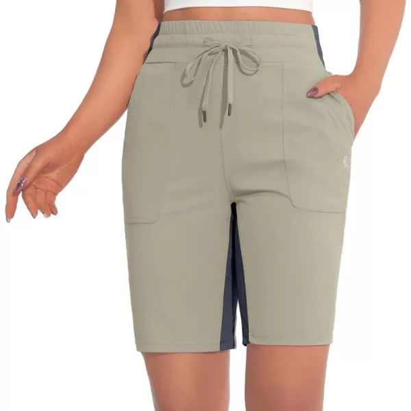 Little Donkey Andy Women's Quick Dry Hiking Bermuda Shorts, Stretch Golf Shorts, Elastic Waist with Drawstring