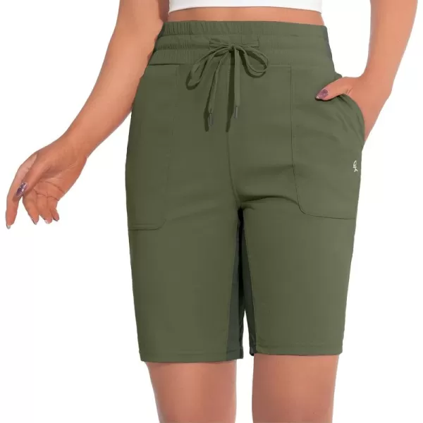 Little Donkey Andy Women's Quick Dry Hiking Bermuda Shorts, Stretch Golf Shorts, Elastic Waist with Drawstring