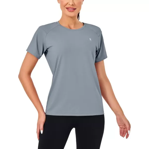Little Donkey Andy Women's Short Sleeve Quick Dry T-Shirt, Crew Neck Athletic Shirts for Golf Running, Breathable UPF 50