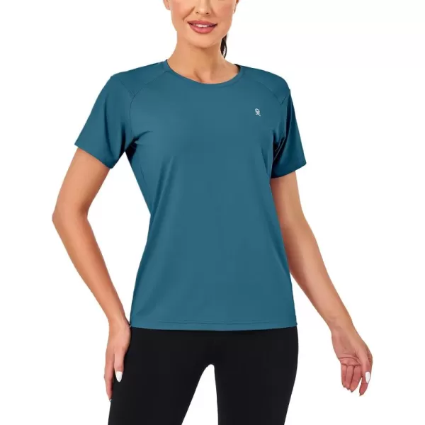 Little Donkey Andy Women's Short Sleeve Quick Dry T-Shirt, Crew Neck Athletic Shirts for Golf Running, Breathable UPF 50