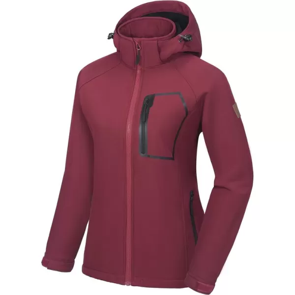 Little Donkey Andy Women's Softshell Hiking Jackets Ski Snow Fleece Lined Lightweight Windproof Removable Hood