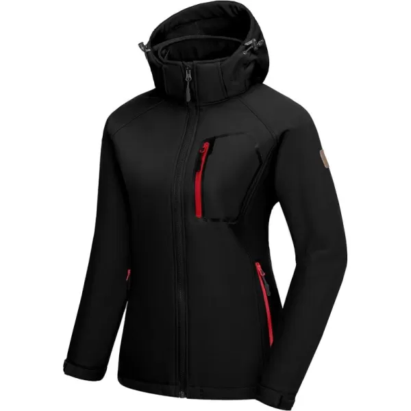 Little Donkey Andy Women's Softshell Hiking Jackets Ski Snow Fleece Lined Lightweight Windproof Removable Hood