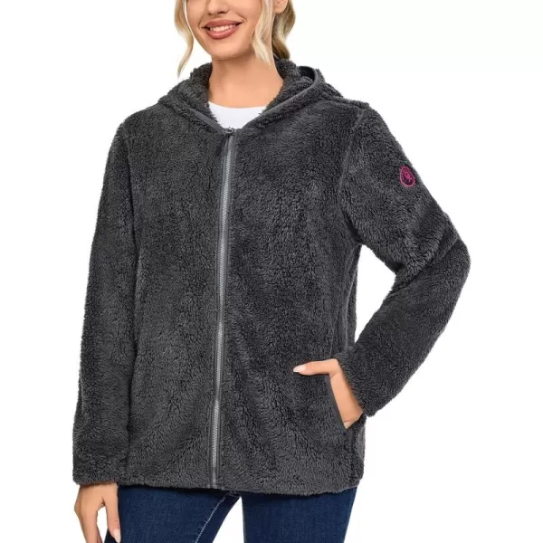 Little Donkey Andy Women's Winter Hoodies Sherpa Fleece Jacket Warm Lightweight Sweatshirt Zip Up Outerwear Fuzzy Coat