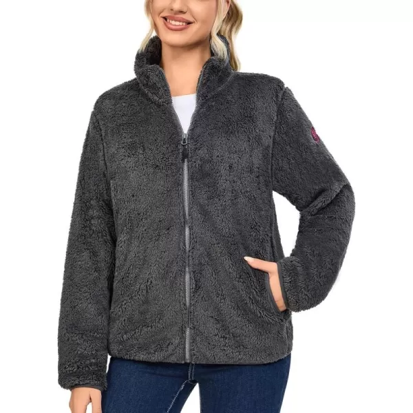 Little Donkey Andy Women's Winter Hoodies Sherpa Fleece Jacket Warm Lightweight Sweatshirt Zip Up Outerwear Fuzzy Coat