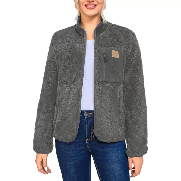 Little Donkey Andy Women's Winter Hoodies Sherpa Fleece Jacket Warm Lightweight Sweatshirt Zip Up Outerwear Fuzzy Coat