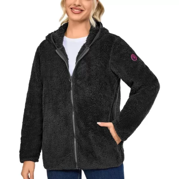 Little Donkey Andy Women's Winter Hoodies Sherpa Fleece Jacket Warm Lightweight Sweatshirt Zip Up Outerwear Fuzzy Coat