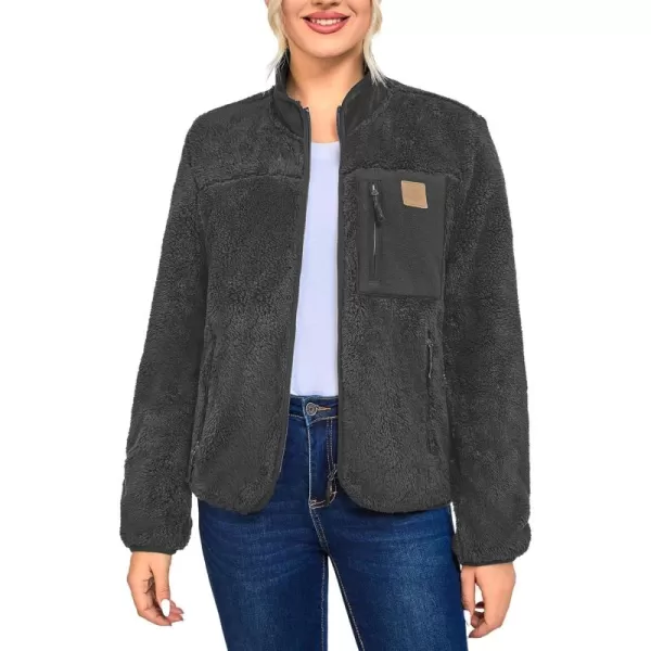 Little Donkey Andy Women's Winter Hoodies Sherpa Fleece Jacket Warm Lightweight Sweatshirt Zip Up Outerwear Fuzzy Coat