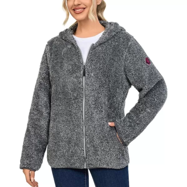 Little Donkey Andy Women's Winter Hoodies Sherpa Fleece Jacket Warm Lightweight Sweatshirt Zip Up Outerwear Fuzzy Coat