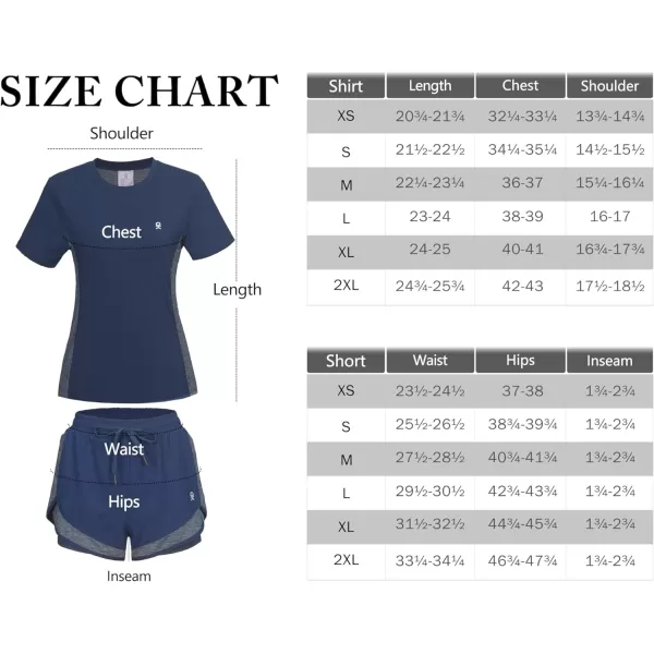 Little Donkey Andy Women 2 Piece Workout Sets Slim Fit Shirt and Mesh Short with Pocket Running Gym Sport Tracksuit Sets