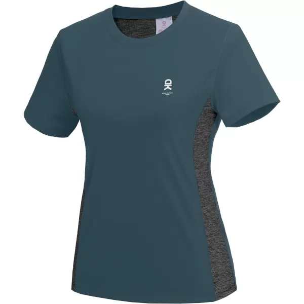 Little Donkey Andy Women 2 Piece Workout Sets Slim Fit Shirt and Mesh Short with Pocket Running Gym Sport Tracksuit Sets