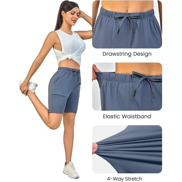 Little Donkey Andy Women's Quick Dry Cool Capri Pants Stretch Lightweight Drawstring Hiking Running Track Workout
