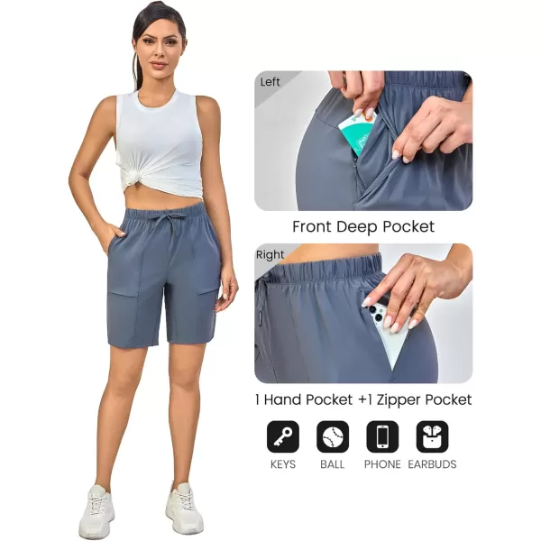Little Donkey Andy Women's Quick Dry Cool Capri Pants Stretch Lightweight Drawstring Hiking Running Track Workout