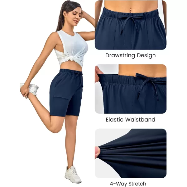 Little Donkey Andy Women's Quick Dry Cool Capri Pants Stretch Lightweight Drawstring Hiking Running Track Workout