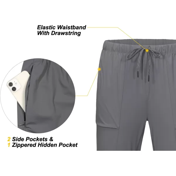 Little Donkey Andy Men's Ultra Stretch Quick Dry Cool Ankle Pants Drawstring Active Travel Hiking